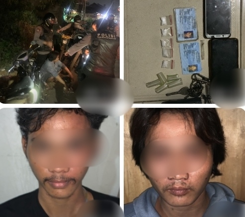 Foto: 2 Orang Pemuda dan Barang Bukti Narkoba Jenis Sabu Saat di Bawa ke Sat Narkoba Polres Metro Tangerang Kota.