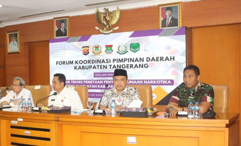 Foto: Dandim 0510/Tigaraksa Saat Menghadiri Acara Kolaborasi Pemberantasan Narkotika Bersama Forkopimda Kabupaten Tangeranh
