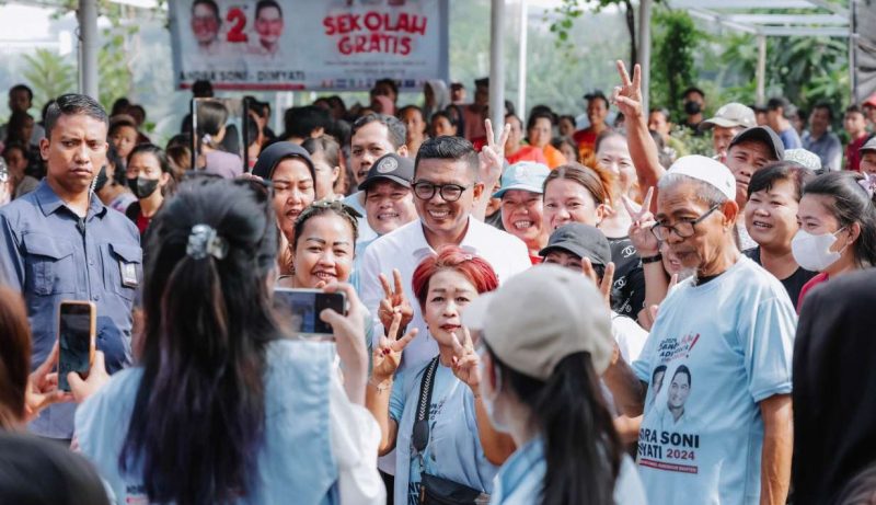 Foto: Andra Soni Calon Gubernur Banten Saat Sapa Warga Neglasari.