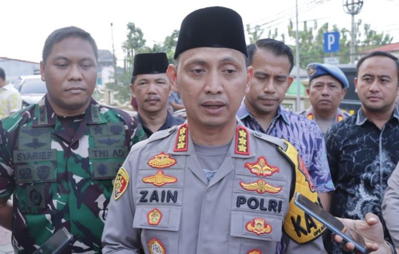 Foto: Kapolres Metro Tangerang Kota, Kombes Pol Zain Dwi Nugroho Saat Memberikan Keterangan Pers Bersama Dandim 0510/Trs di Teluknaga.