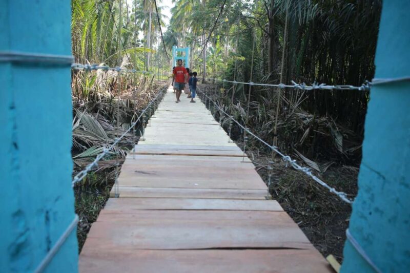 Foto: Kondisi Jembatan Gantung Tampang Muda di Tanggamus Yang Kini Kembali Bisa Dilintasi.