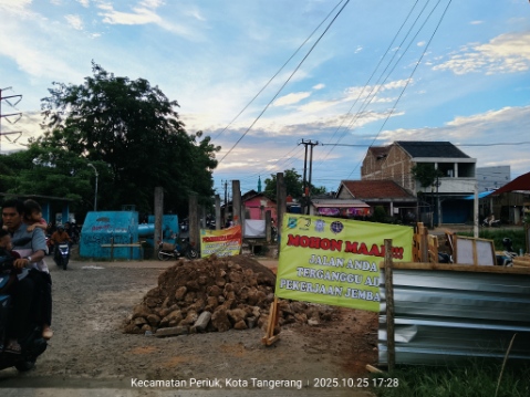 Foto: Lokasi Pembangunan Jembatan di Kampung Bayur, Sisi Barat Cisadane.