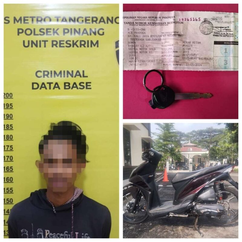 Foto: Pelaku Curanmor DPO Polsek Pinang Saat Ditangkap Berikut Barang Bukti Diamankan.