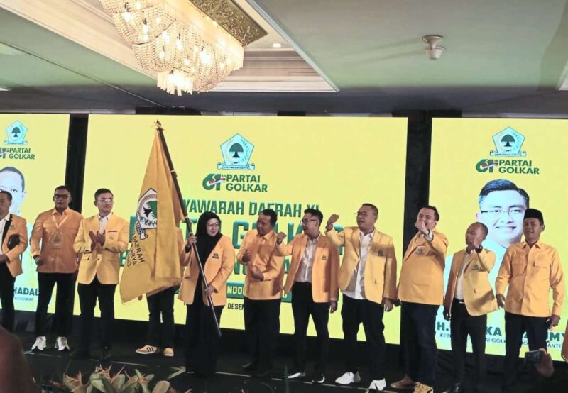 Foto: Intan Nurul Hikmah Saat Ditetapkan Pimpin Golkar Kabupaten Tangerang di Musda ke-Xl.