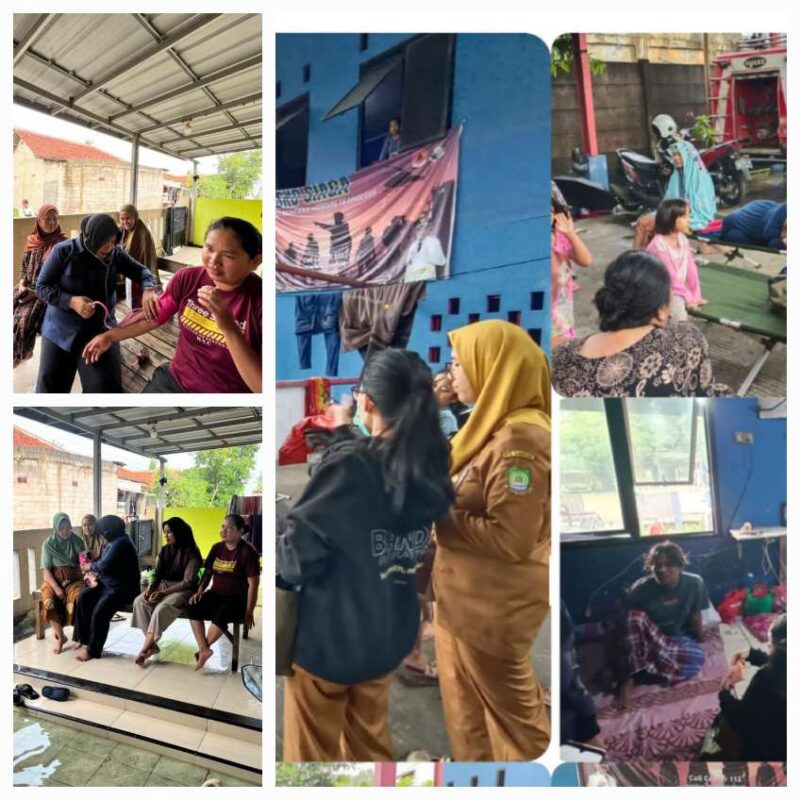 Foto: Sidokkes Polres Metro Tangerang Kota Saat Memberikan Pelayanan Kesehatan kepada Masyarakat Korban Banjir di Benda. 