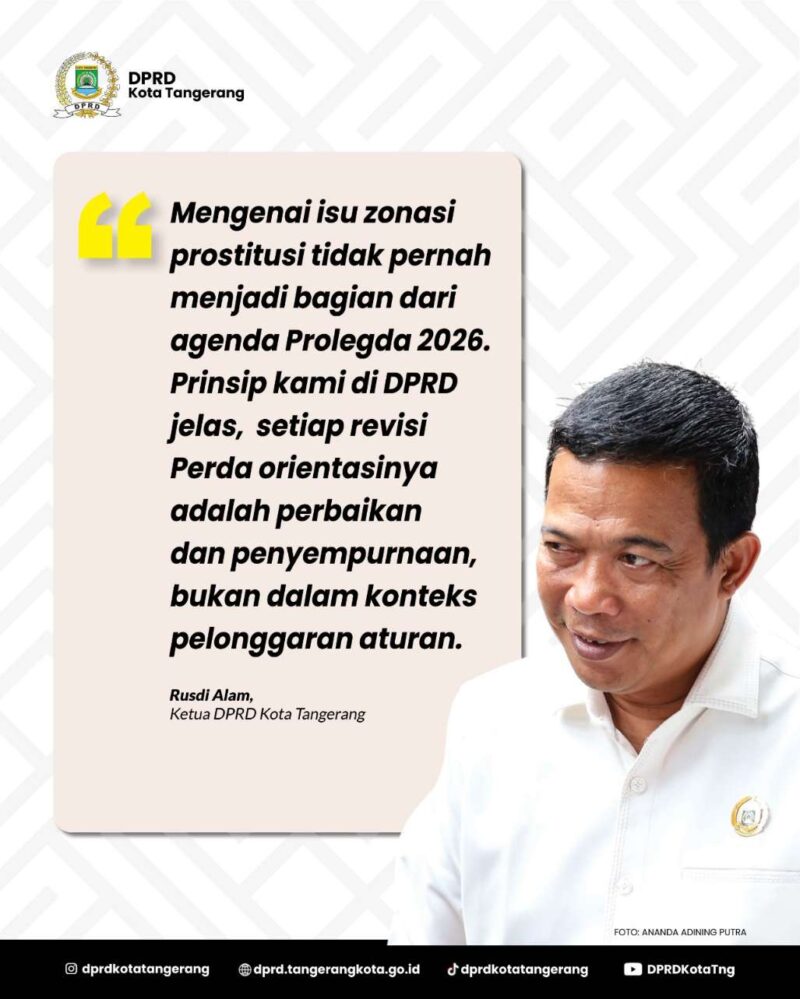 Foto: Ketua DPRD Kota Tangerang, Rusdi Alam.