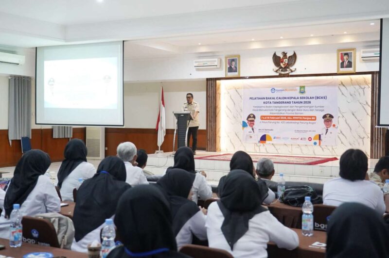 Foto: Wakil Walikota Tangerang, H. Maryono Hasan Saat Membuka Pelatihan Kepala Sekolah. 