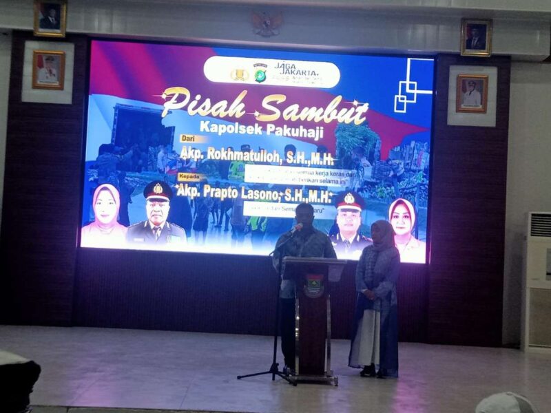 Foto: Kapolsek Pakuhaji Yang Baru, AKP Prapto Lasono, SH., MH., Saat Menyampaikan Sambutan.