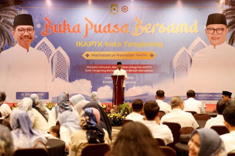 Foto: Wali Kota Tangerang, H. Sachrudin Saat Menghadiri Acara Bukber dengan IKAPTK. 