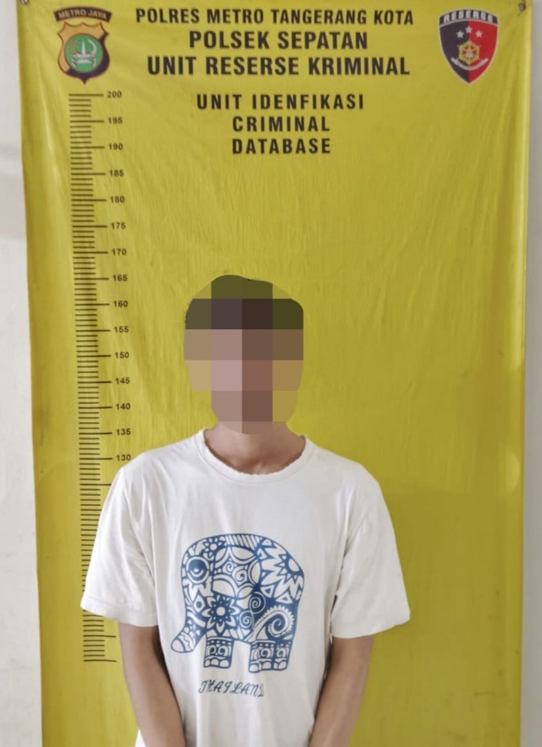 Foto: AS, Pelaku Pengedar Sabu Saat Diamankan Polsek Sepatan.