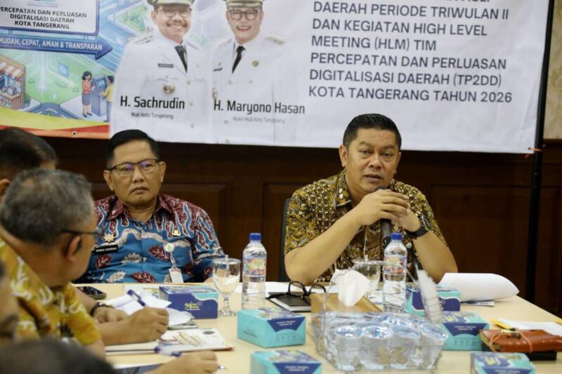 Foto: Wakil Walikota Tangerang, H. Maryono Bersama Sekda H. Herman Suwarman Saat Hadiri Kegiatan Evaluasi Capaian PAD. 
