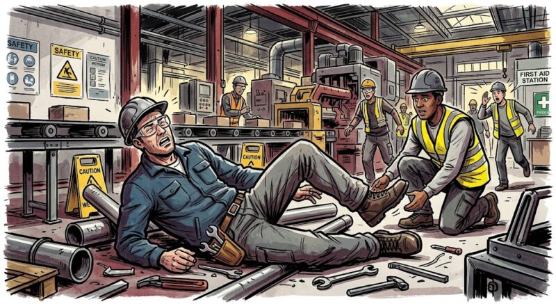Gambar Ilustrasi kecelakaan kerja