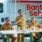 Wali Kota Tangerang, H. Sachrudin bersama Wakil Walikota Tangerang, H. Maryono Hasan Saat Sambangi Program CKG di Salah Satu Wilayah di Kota Tangerang.