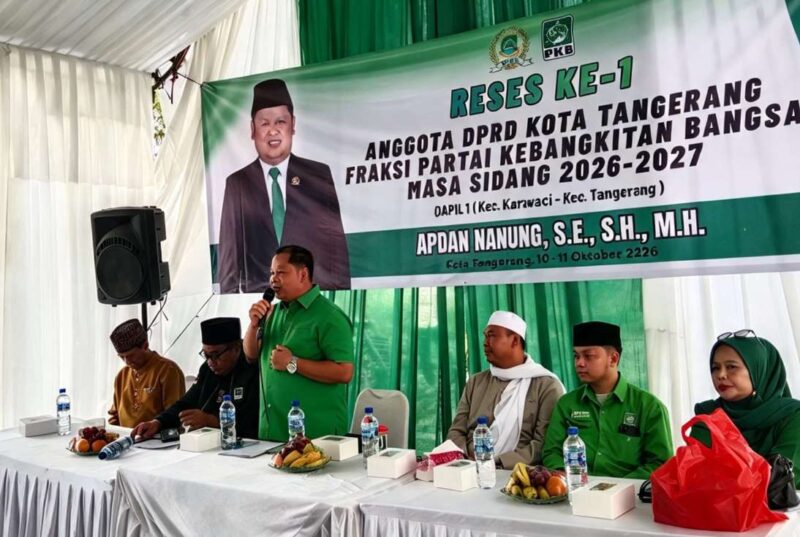 anggota DPRD Kota Tangerang dari Fraksi Partai Kebangkitan Bangsa (PKB), Apdan Nanung, saat menggelar kegiatan reses ke-1 masa sidang 2026–2027, Sabtu (10/10/2026).
