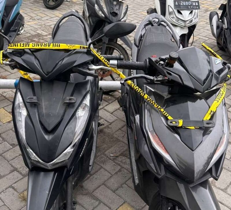 BB Kendaraan Bermotor Hasil Kejahatan Curanmor Saat Diamankan Jatanras Polres Metro Tangerang Kota.